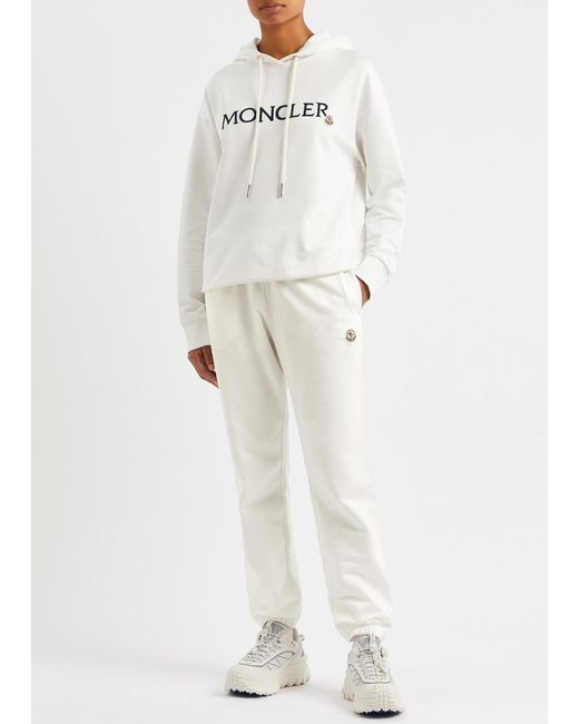 Moncler White Logo Cotton Sweatpants