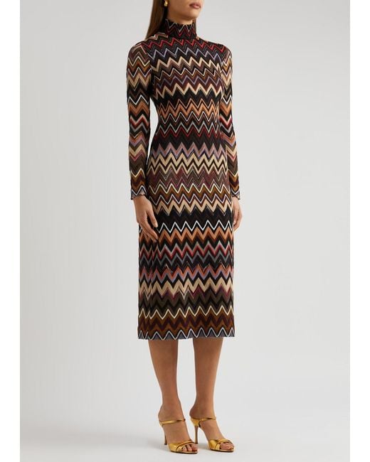 Missoni Multicolor Zigzag-intarsia Wool-blend Midi Dress