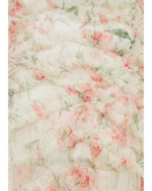 Needle & Thread Natural Summer Posy Lana Ruffled Tulle Gown