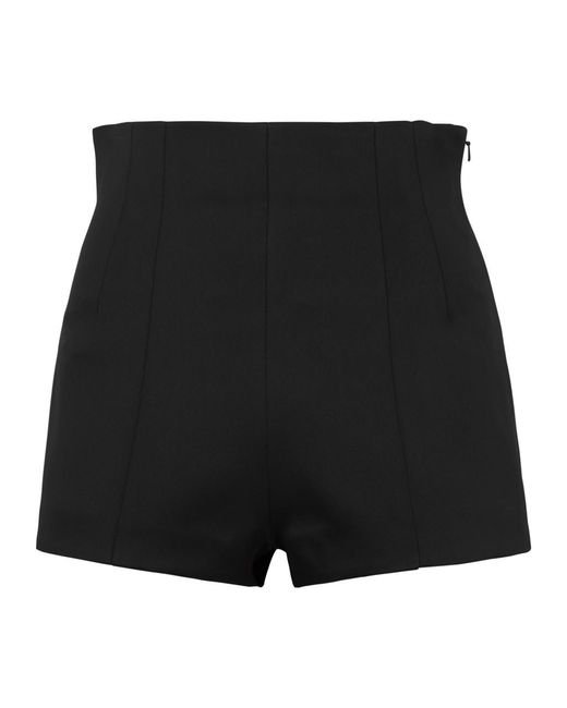 Khaite Black Lennman Satin-Crepe Shorts