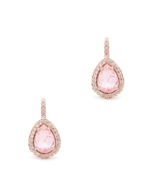 Kate Spade Pink Halo Crystal-Embellished Drop Earrings