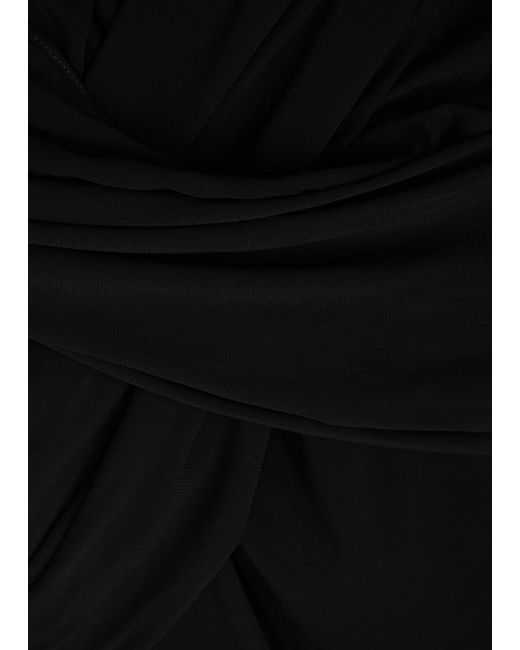 Saint Laurent Black Hooded Cross-over Gown