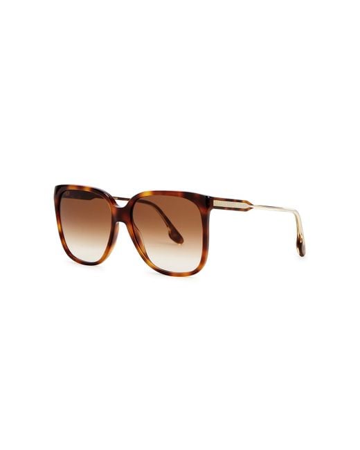 Victoria Beckham Brown Tortoiseshell Square-Frame, Sunglasses