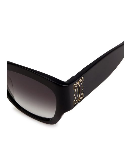 Cartier Black Signature C De Oversized Sunglasses, Sunglasses