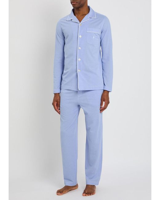 Polo Ralph Lauren Blue Logo-Embroidered Cotton Pyjama Set for men