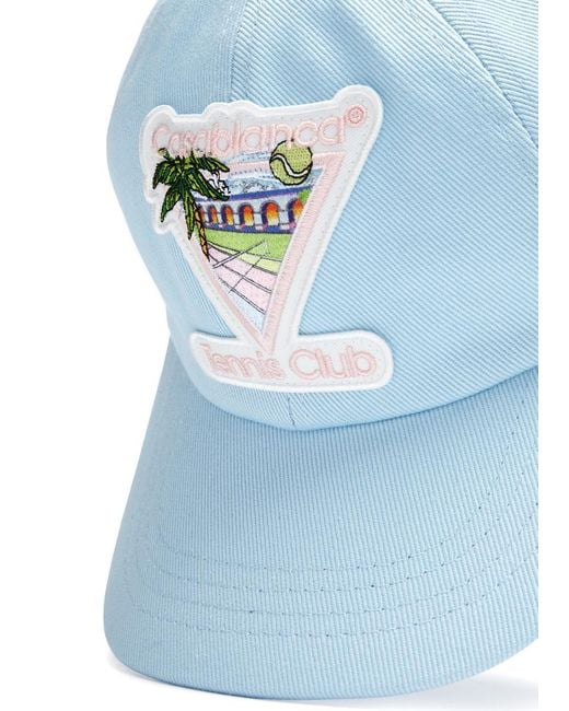 Casablancabrand Blue Tennis Club Icon Logo Cotton Cap for men