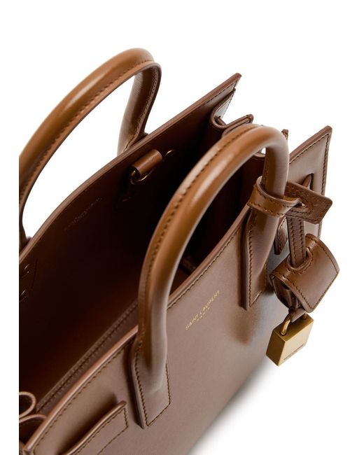 Saint Laurent Brown Sac De Jour Nano Leather Top Handle Bag