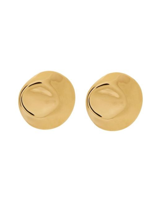 Nina Gordon Natural Dented Medallion 14Kt Vermeil Drop Earrings