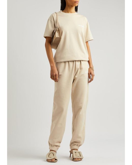 Jacquemus Natural Le jogging Logo Cotton Sweatpants