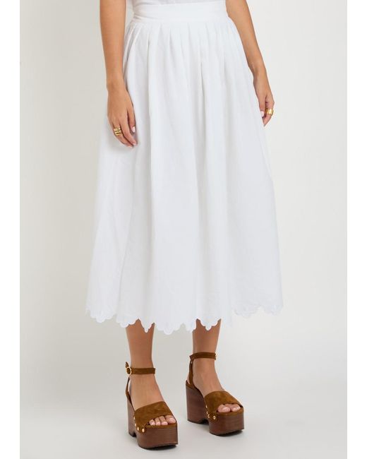 Les Vacances d'Irina White Little Wings Scalloped Cotton Co-Ord