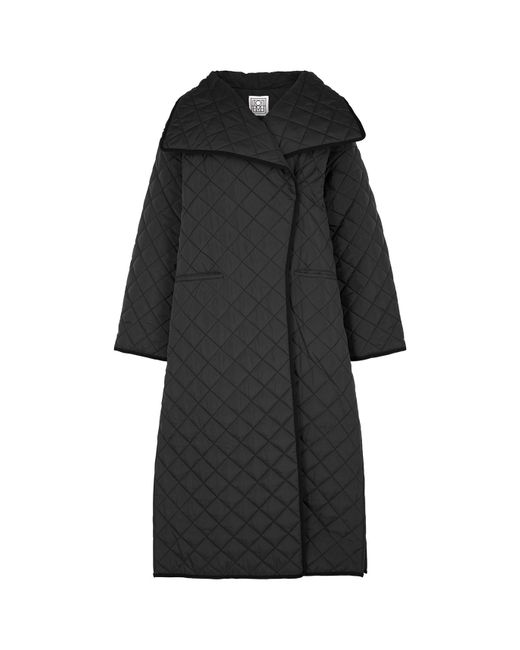 Totême  Black Quilted Longline Shell Coat