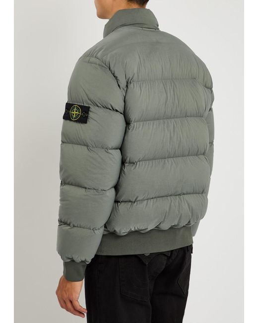 Stone Island Gray Seamless Tunnel Nylon Down Jacket for men