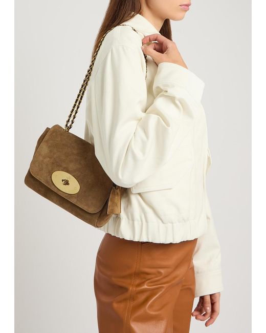 Mulberry Brown Lily Suede Shoulder Bag