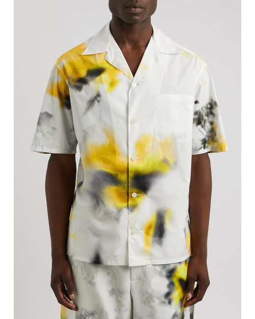 Alexander McQueen White Obscured Printed Cotton Shirt for men