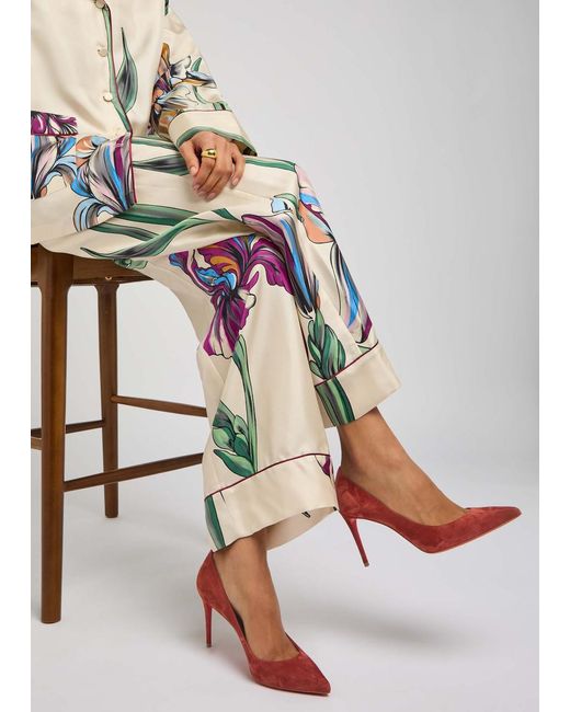 Christian Louboutin Red Kate 85 Suede Pumps