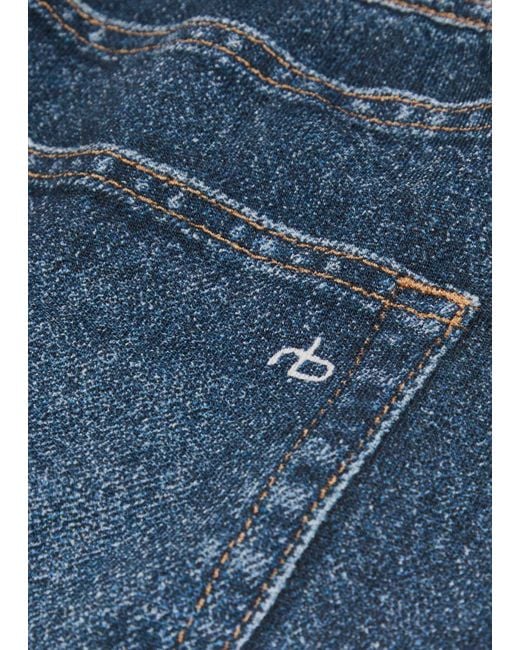 Rag & Bone Blue Miramar Jeans-Print Terry Trousers