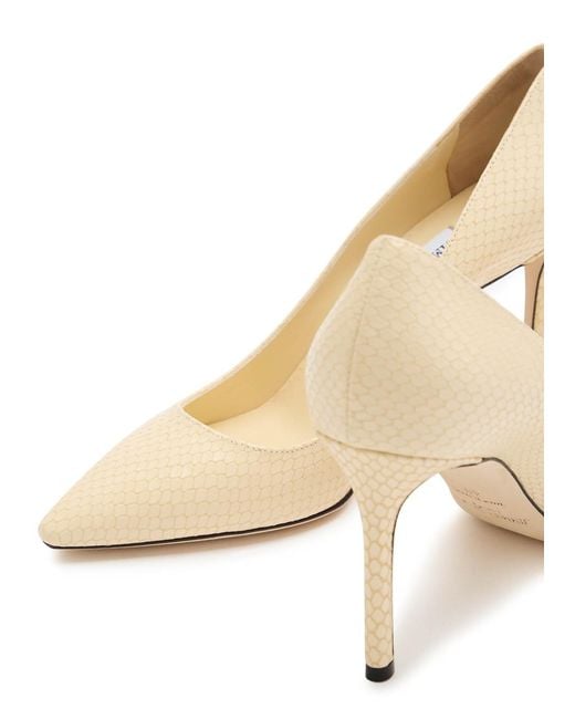 Jimmy Choo Natural Romy 85 Python-Effect Leather Pumps