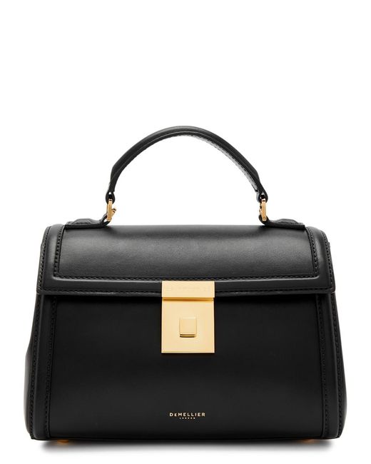 DeMellier London Black Paris Leather Top Handle Bag