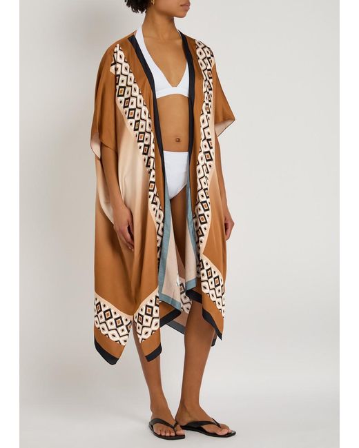 Max Mara Multicolor Dany Printed Satin Robe