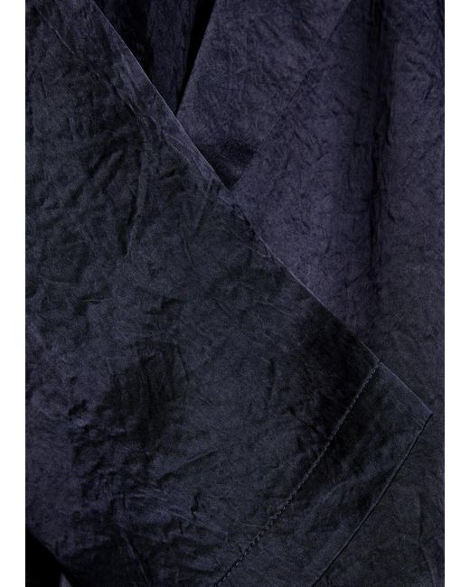 Eileen Fisher Blue Crinkled Satin Blazer