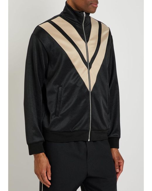 Valentino Garavani Black Panelled Jersey Track Jacket for men