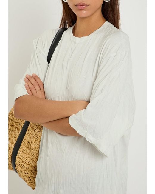 Totême White Crinkled Jersey Mini T-Shirt Dress