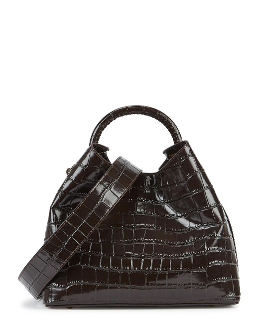 Elleme Raisin Brown Crocodile-effect Leather Top Handle Bag | Lyst UK