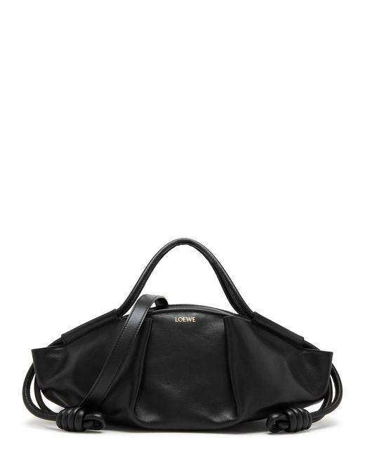 Loewe Black Paseo Small Leather Top Handle Bag