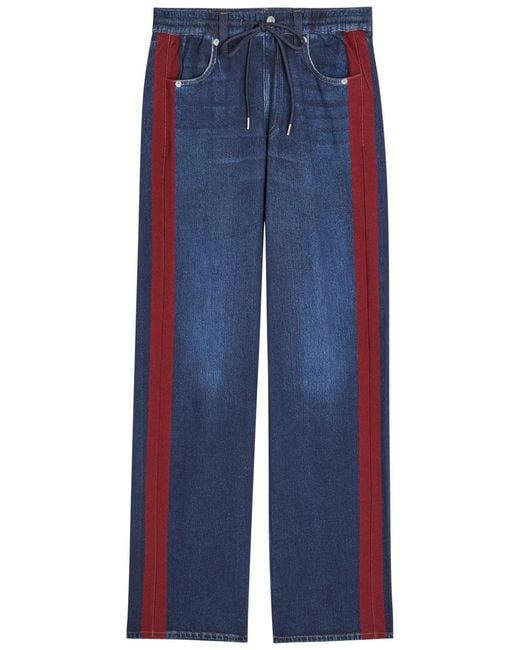Rag & Bone Blue Miramar Jeans-Print Terry Track Pants
