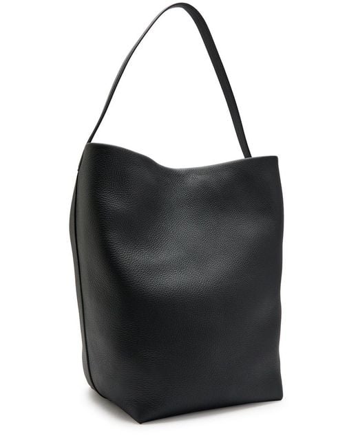 The Row Black Park Large Grained Leather Tote