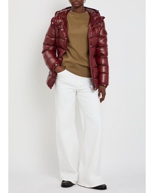 Moncler Red Barante Hooded Padded Nylon Jacket