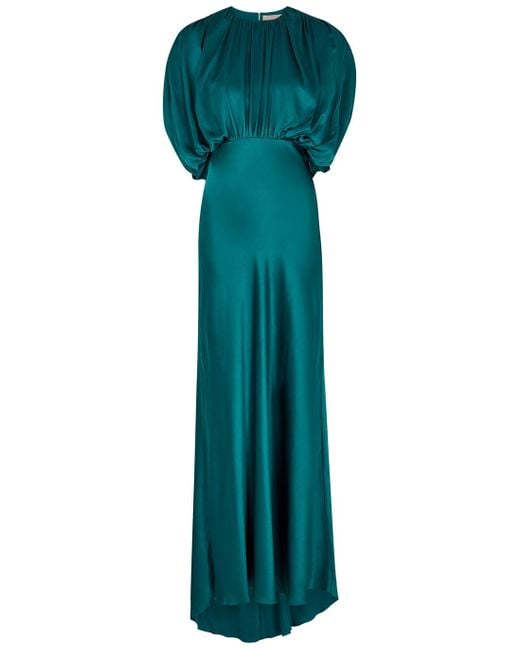 ROKSANDA Fiona Teal Silk-satin Gown in Green | Lyst
