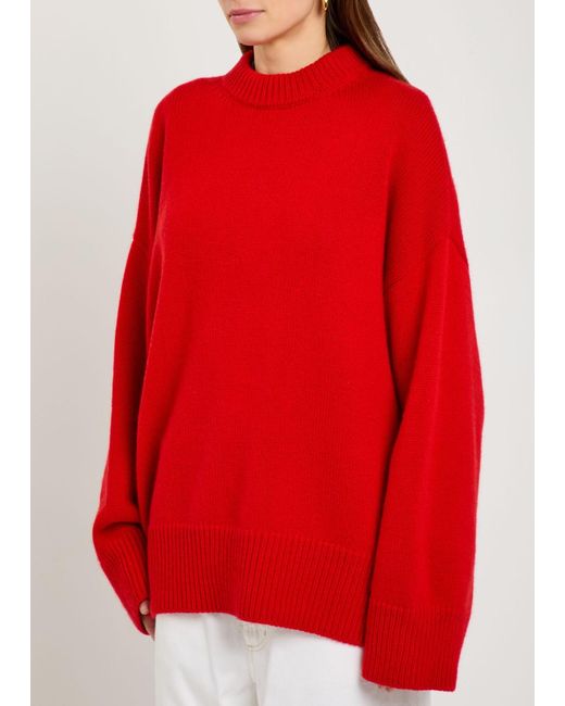 The Elder Statesman Red Pali Cashmere Jumper