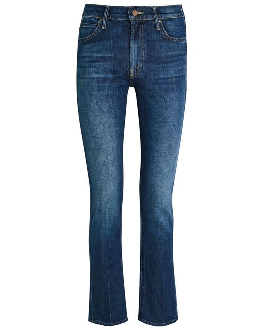 Mother Blue The Rascal Skimp Slim Tapered-Leg Stretch-Denim Jeans