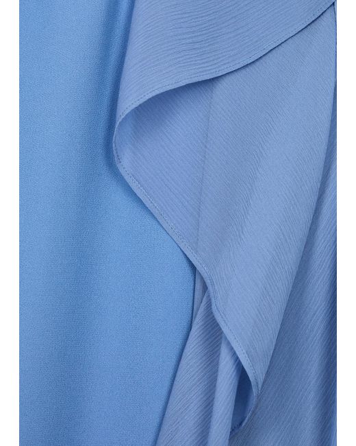 ‎Taller Marmo Blue Adriatica Draped Crepe De Chine Gown