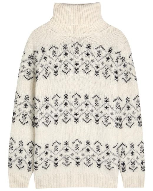 Moncler Gray Fair Isle Alpaca-Blend Jumper