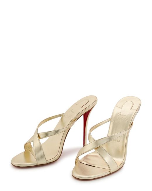 Christian Louboutin Mulazee Cross 100 Metallic Leather Sandals