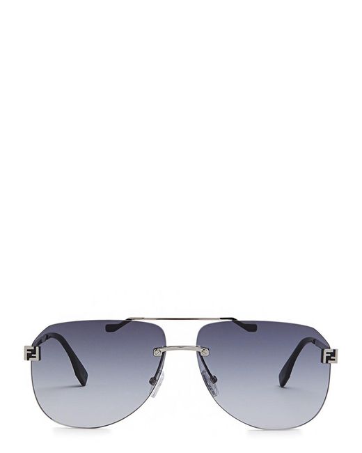 Fendi Blue Sky Rimless Aviator-Style Sunglasses for men