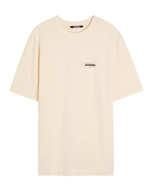 Jacquemus Natural Le T-Shirt Gros Grain Cotton T-Shirt for men