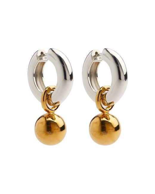 Agmes Metallic Sonia Two-tone Hoop Earrings
