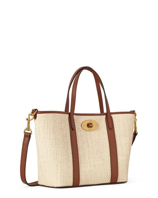 Mulberry Brown Bayswater Mini Raffia Cross-Body Bag