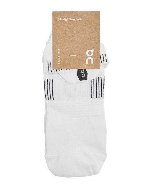 On Shoes White On Ultralight Low Stretch-jersey Trainer Socks