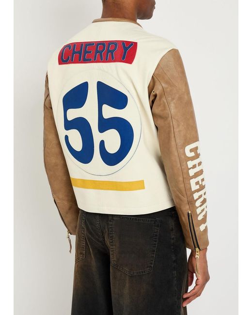 CHERRY LA Natural Vanson Leather Biker Jacket for men