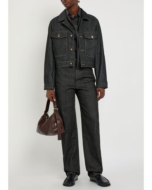 Lemaire Black Designer Denim Jacket Uk10