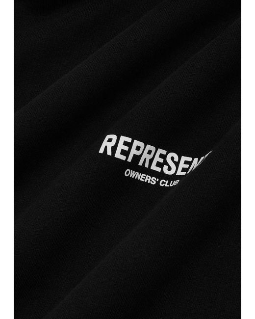 Represent Black Owners Club Hooded Cotton Sweatshirt for men