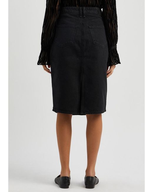 PAIGE Blue Siren Stretch-denim Skirt