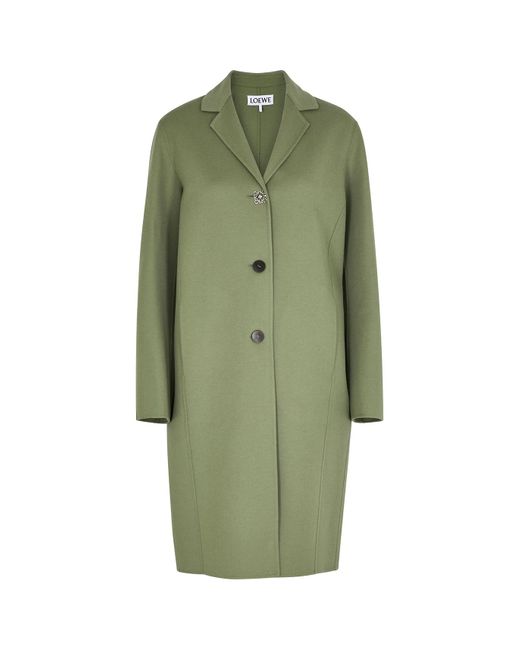 Loewe Green Wool-Blend Felt Coat
