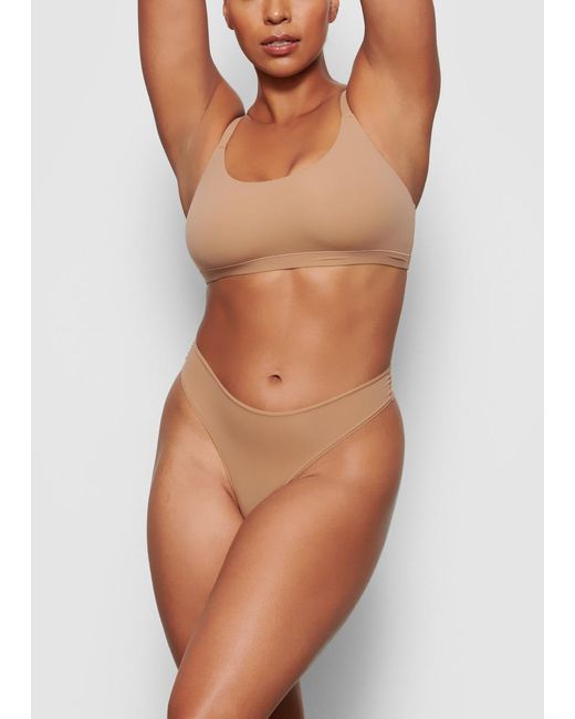 Skims Natural Stretch-Jersey Scoop Bralette