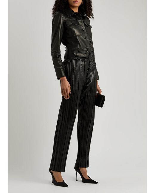 Saint Laurent Black Doville 110 Anklet-Embellished Satin Pumps