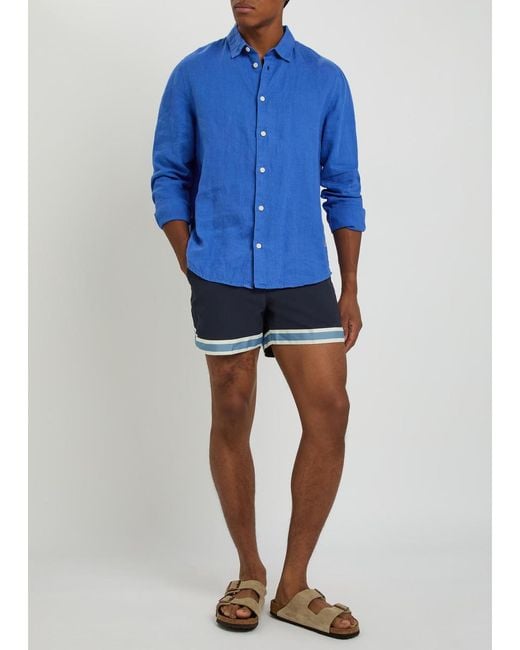 CHE Blue Baller Striped Poplin Swim Shorts for men
